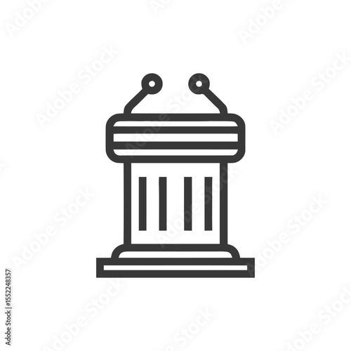 Minimalist Podium Icon: Bold Lines, Public Speaking Symbol, Modern Design