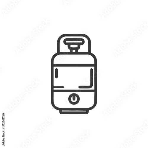 Minimalist Humidifier Icon: Clean Line Art on White Background