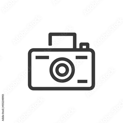 Minimalist Camera Icon: Bold Outline, Modern Design, Photography Symbol