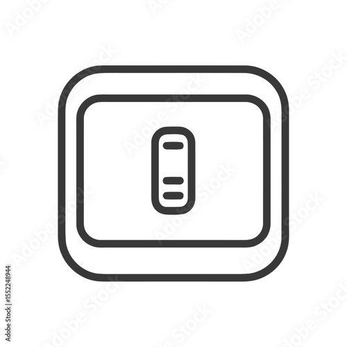 Minimalist Light Switch Icon: Clean Line Art on White Background