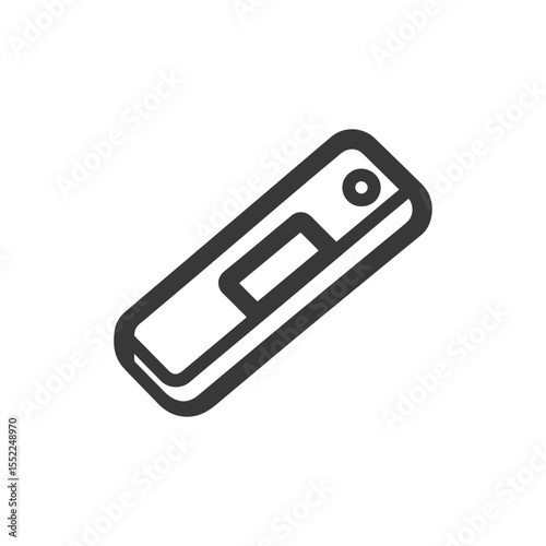 Minimalist Outline Icon of a Modern USB Flash Drive Design