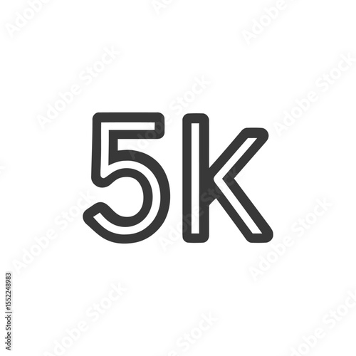 Bold 5K Milestone: Double-lined Modern Icon Graphic