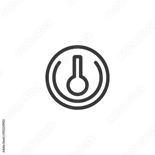 Minimalist Thermostat Icon: Clean Line Art for Temperature Control