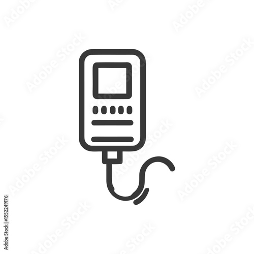 Minimalist Outline Icon of IV Drip Bag for Medical Infusion