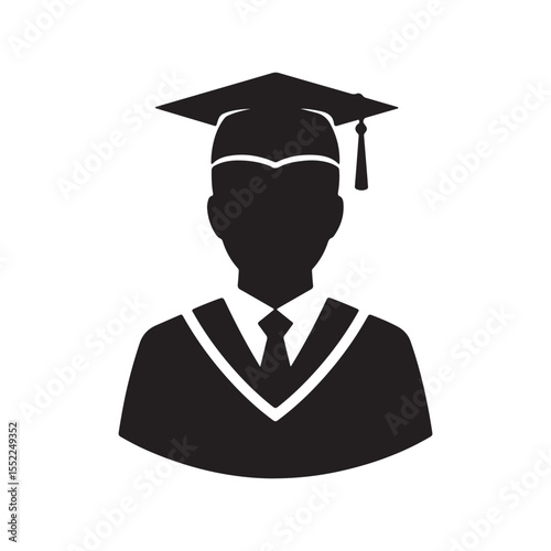 Silhouette of a Graduate in Academic Regalia Celebrating Educational Achievement and Success, Symbolizing Graduation Day and Future Aspirations