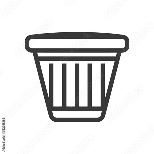 Minimalist Trash Can Icon: Clean Vector Illustration on White Background