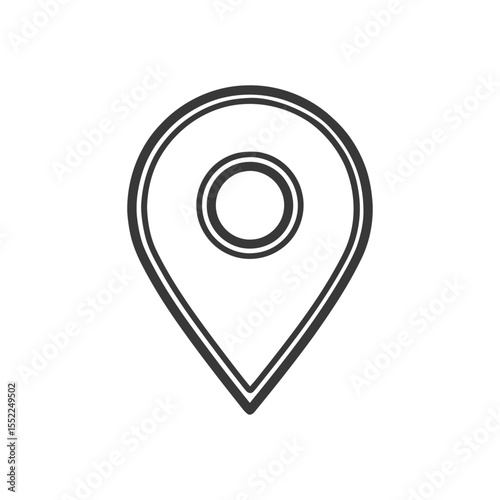 Simple Black and White Map Pointer Icon with Double Outline Design Free Download Simple Black and White Map Pointer Icon with Double Outline Design - GFXLoad