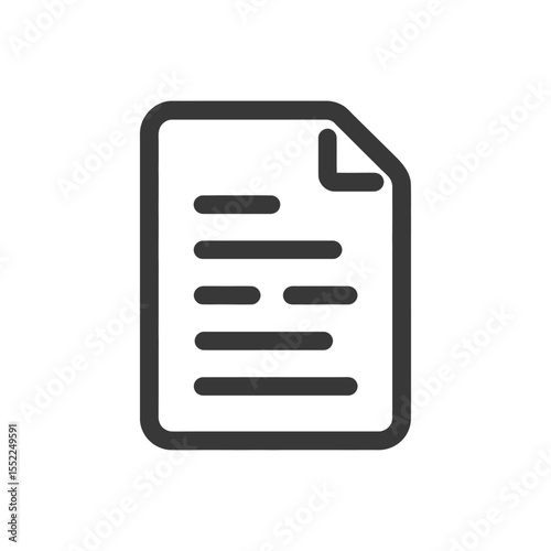 Document Icon: Rounded Edges, Folded Corner, Text Lines