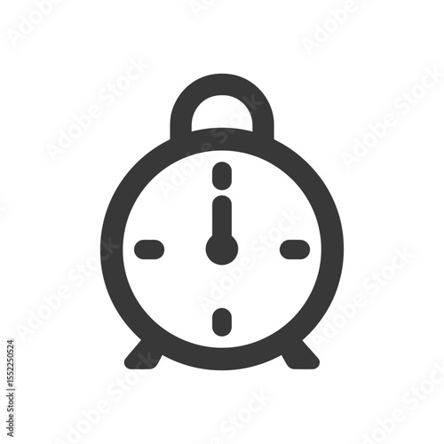 Midnight Alarm: Bold Clock Icon Signifying Time