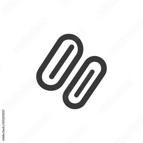 Two Pill Icons, Medical Capsules, Dark Gray on White Background, Minimalist Design