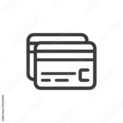 Stacked Credit Cards Icon: Minimalist Design for Financial Transactions