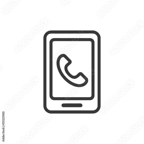 Phone Call Icon on Mobile Device, Minimalist Design, Communication Symbol