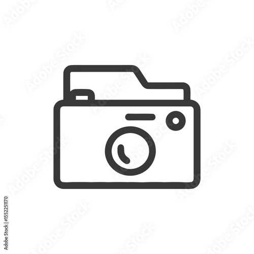 Minimalist Camera Icon: Clean Line Art for Photography Concepts