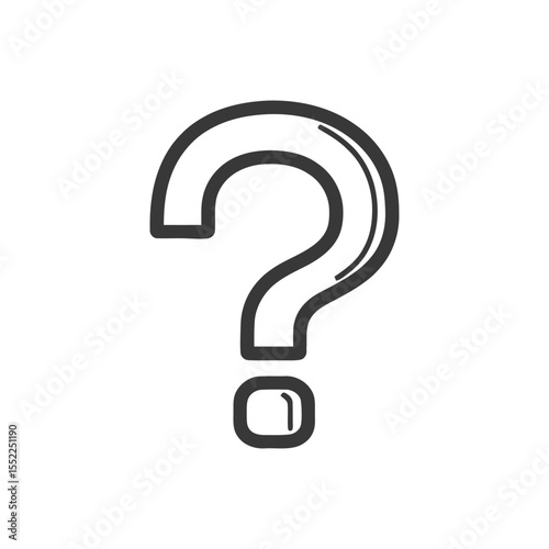 Bold Question Mark Icon: Simple Graphic Design on White Background