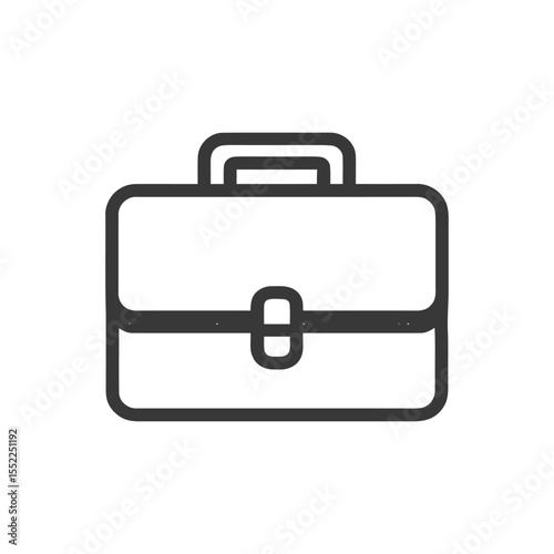 Minimalist Briefcase Icon: Professional Business Accessory Symbol