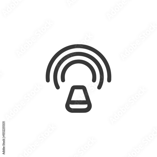 Minimalist Icon: Radio Waves Emanating from a Transmitter Device