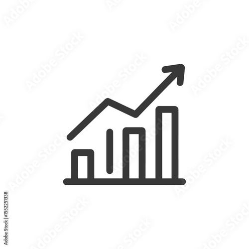 Ascending Bar Graph with Arrow: Growth and Progress Icon