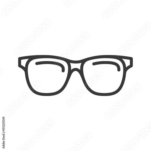 Minimalist Eyeglasses Icon: Sleek, Modern Design for Vision Correction