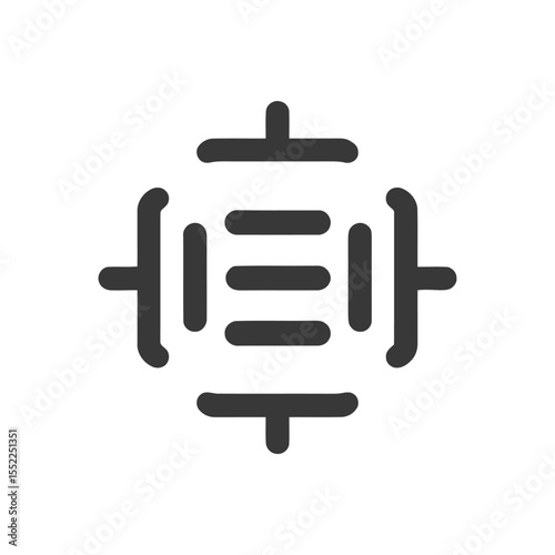 Abstract Geometric Icon: Symmetrical Design with Horizontal Bars and Vertical Connectors