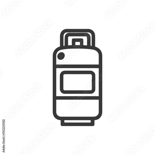Propane Tank Icon: Minimalist Vector Illustration for Gas Storage