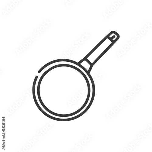 Minimalist Frying Pan Icon: Clean Line Art for Culinary Design Projects