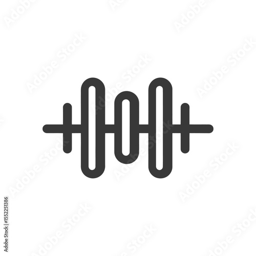 Minimalist Sound Wave Icon in Dark Gray on White Background