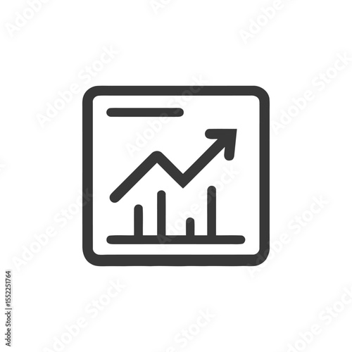 Ascending Graph Icon: Business Growth and Positive Trend Illustration