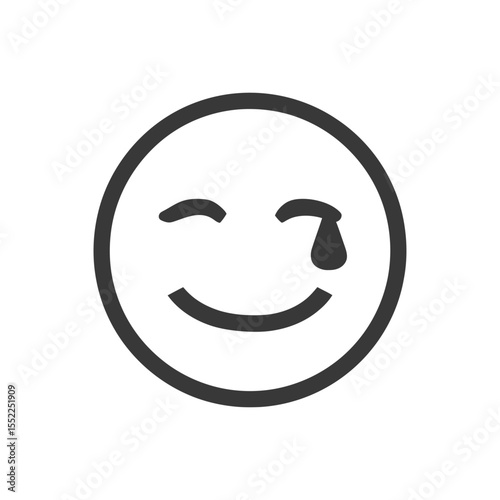 Winking Crying Emoji: Expressive Icon with Single Tear