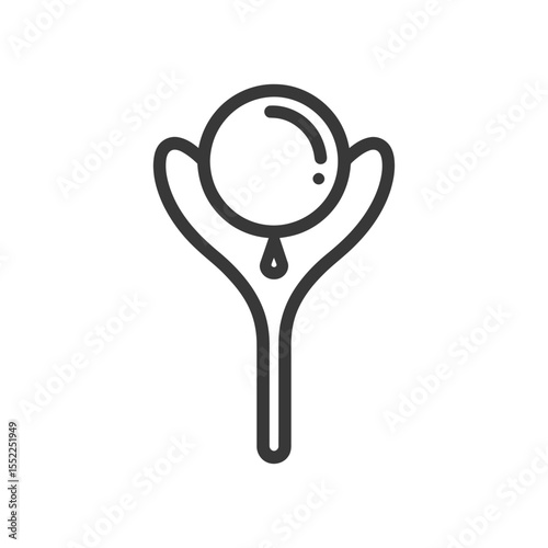 Minimalist Icon of a Crystal Ball with Stand, Divination Symbol