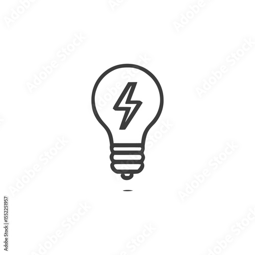 Lightbulb with Lightning Bolt Icon: Idea, Innovation, Energy Concept