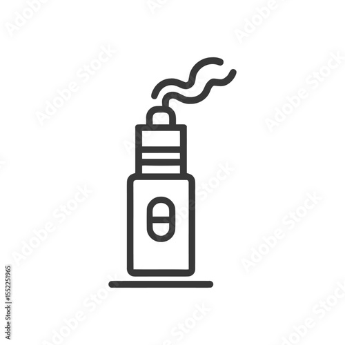 Modern Vape Pen Icon with Vapor Trail, Minimalist Line Art Design
