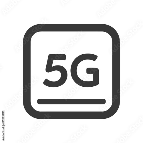 Modern 5G Technology Icon, Simple and Bold