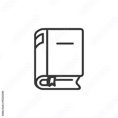 Minimalist Book Icon with Bookmark, Education and Knowledge Symbol