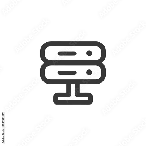 Minimalist Server Icon: Data Storage, Network Connection, and Technology Symbol