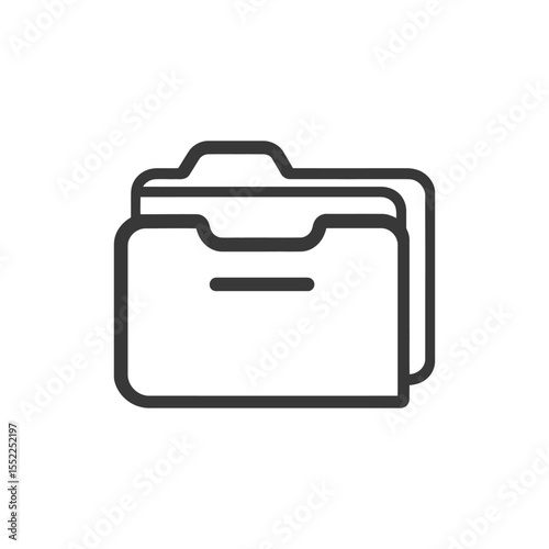 Minimalist Folder Icon: Clean Line Art for Data Storage and Organization