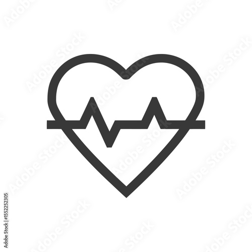 Heartbeat Symbol: Minimalist Line Art for Health and Wellness Concepts