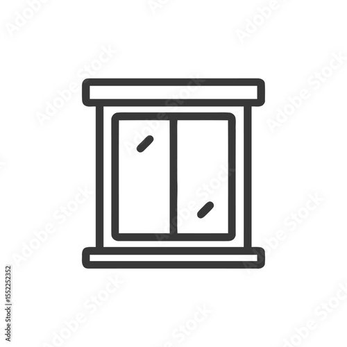 Minimalist Window Icon: Clean Lines, Modern Design, Interior Element