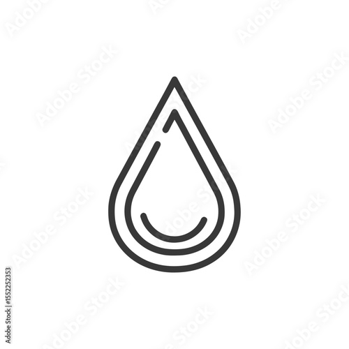 Minimalist Water Drop Icon with Triple Outline on White Background