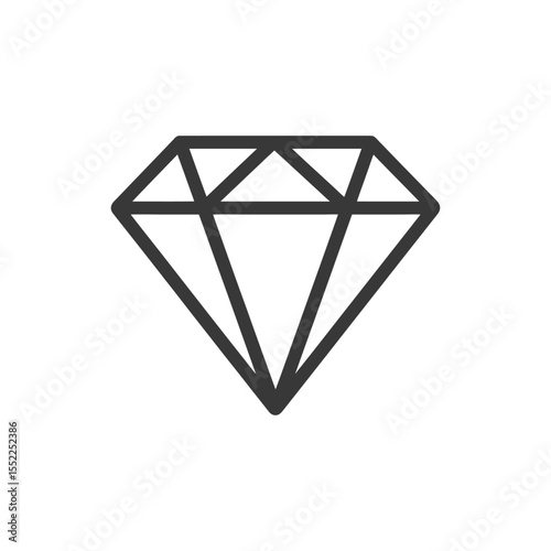 Minimalist Diamond Icon: Geometric Shape on White Background