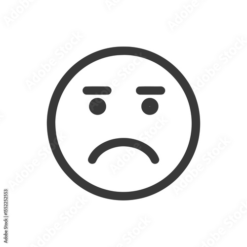Minimalist Sad Face Icon: Simple Graphic Expression of Unhappiness