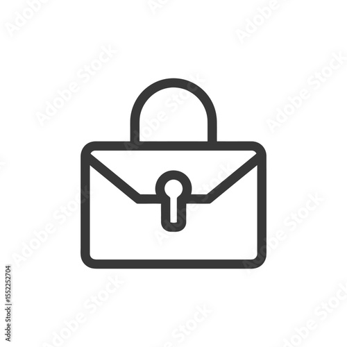 Minimalist Briefcase Icon: Business, Security, and Professionalism Symbol