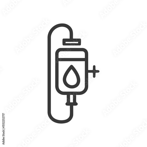 Intravenous Drip Icon: Medical Treatment, Hydration Therapy Symbol