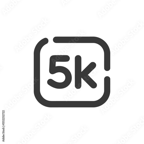 Bold 5k Followers Icon: Rounded Square Frame, Modern Minimalist Social Media Milestone Graphic