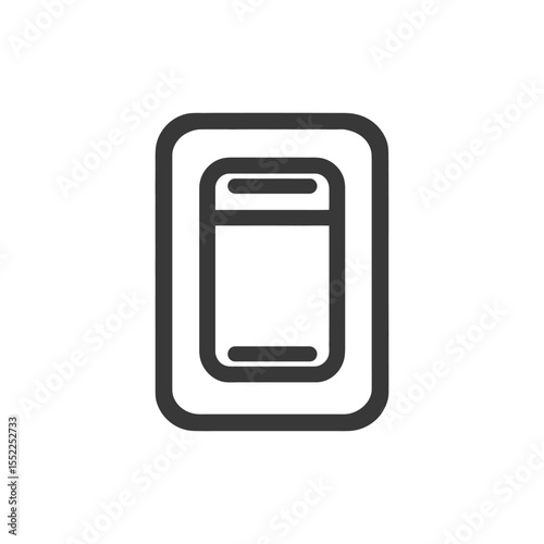 Minimalist Light Switch Icon: Bold Outline on White Background