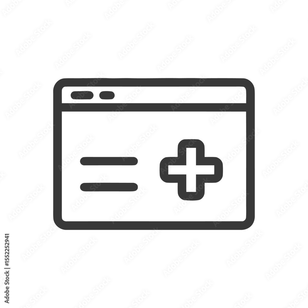 Obraz premium Minimalist Webpage Icon: Medical Website Interface Design Element