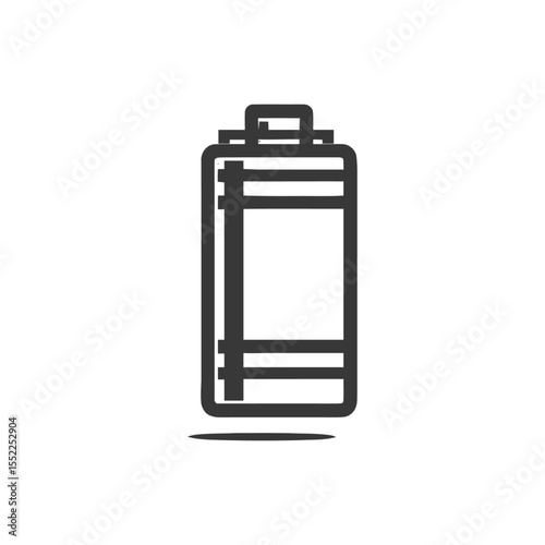 Minimalist Battery Icon with Bold Outline and Shadow Detail