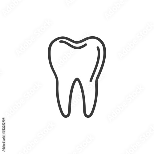 Minimalist Tooth Icon: Clean Line Art for Dental Health Concepts