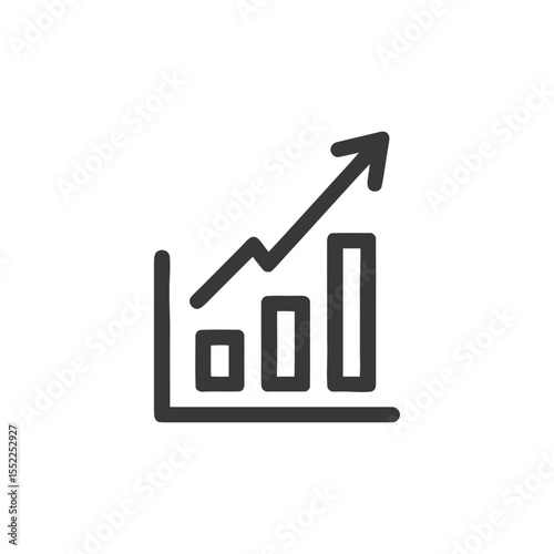 Ascending Bar Graph with Arrow: Growth and Progress Icon