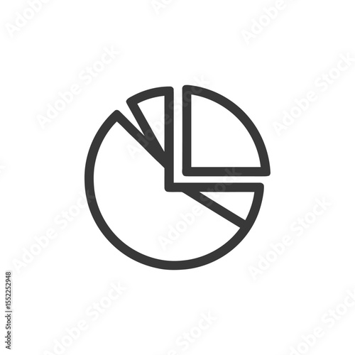 Simple Dark Gray Pie Chart Icon on White Background