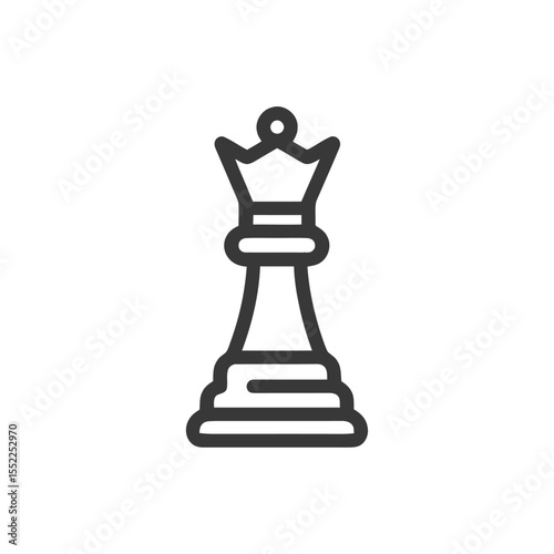 Queen Chess Piece Icon: Strategic Game, Strategy, Minimalist Design